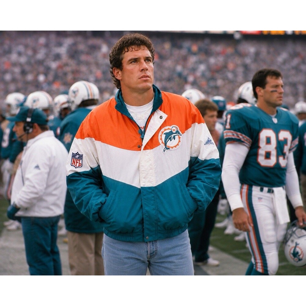 Vintage Miami Dolphins Apex One Pro Line NFL Jacket L Color Block Thailand EUC